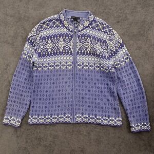 VTG nomadic traders purple knit sweater cardigan size large  full zipper knit
